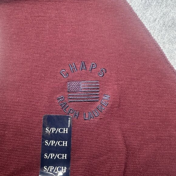 New With Tags Chaps Ralph Lauren Men's Red Gray Thermal Henley Long Sleeve Large - Picture 2 of 4